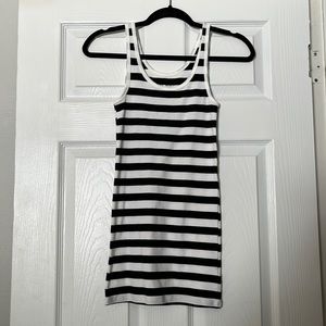 Black and white striped tank top